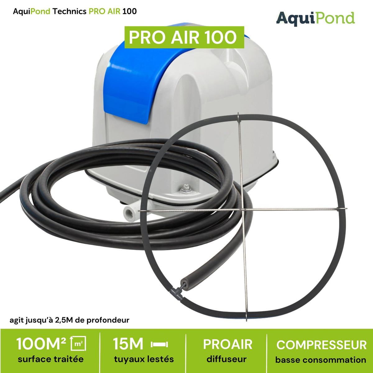 Aquipond Technics Pro Air 100 – Aireación por microburbujas para estanques hasta 100 m²
