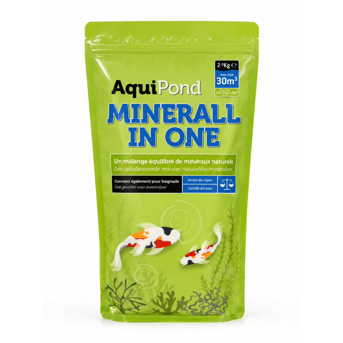 Aquipond MinerAll In One 2,5 kg – Minéraux pour relever GH & KH (30 m³)