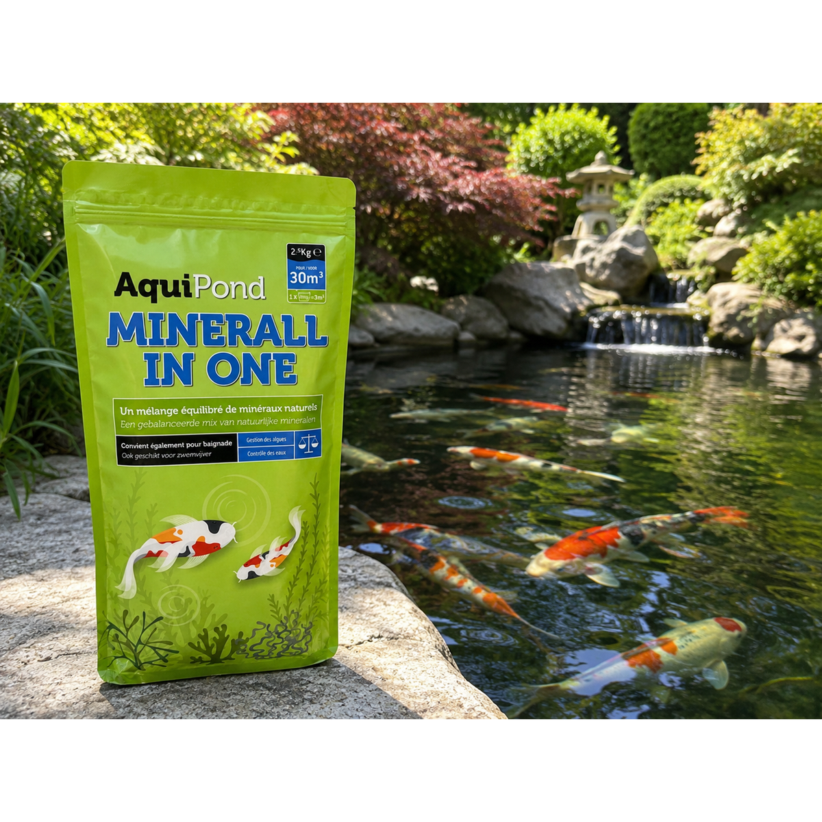 Aquipond MinerAll In One 2,5 kg – Minéraux pour relever GH & KH (30 m³)