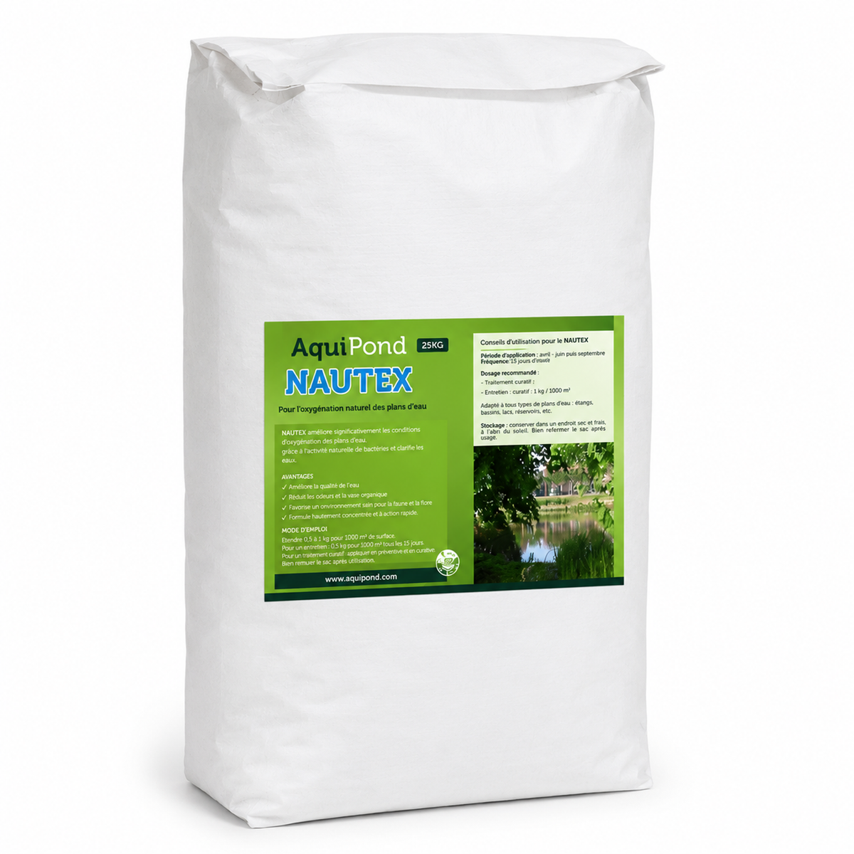Aquipond Nautex – Giz natural CaCO₃ para lagos, de 5 kg a 900 kg