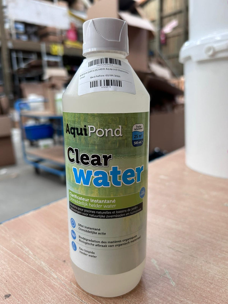 Aquipond Clearwater pour 25M³ - Clarifiant Instantané - Contre l'eau verte & trouble