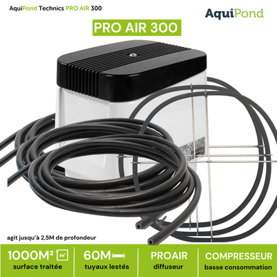 Aquipond Technics Pro Air 300 – Arejamento por microbolhas para lagos de 500 a 1 000 m²