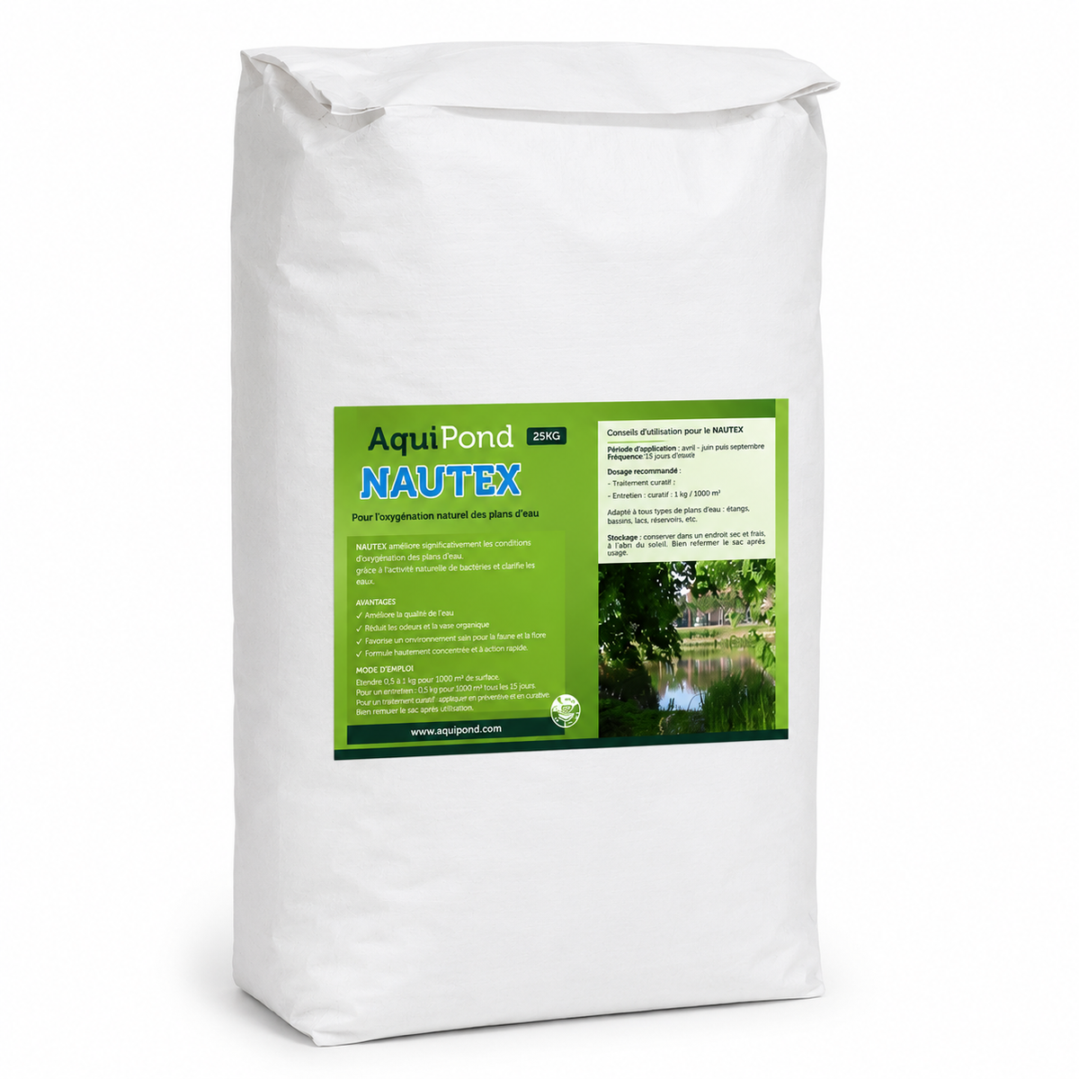 Aquipond Nautex – Craie naturelle CaCO₃ pour étang, de 5 kg à 900 kg