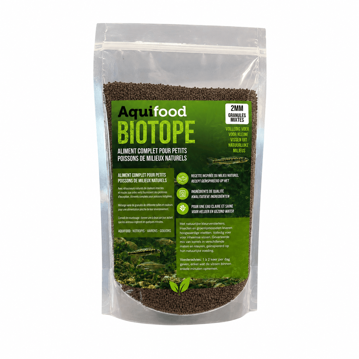 Aquifood Biotope 600 g – nourriture 2 mm pour poissons indigènes et petits poissons de bassin