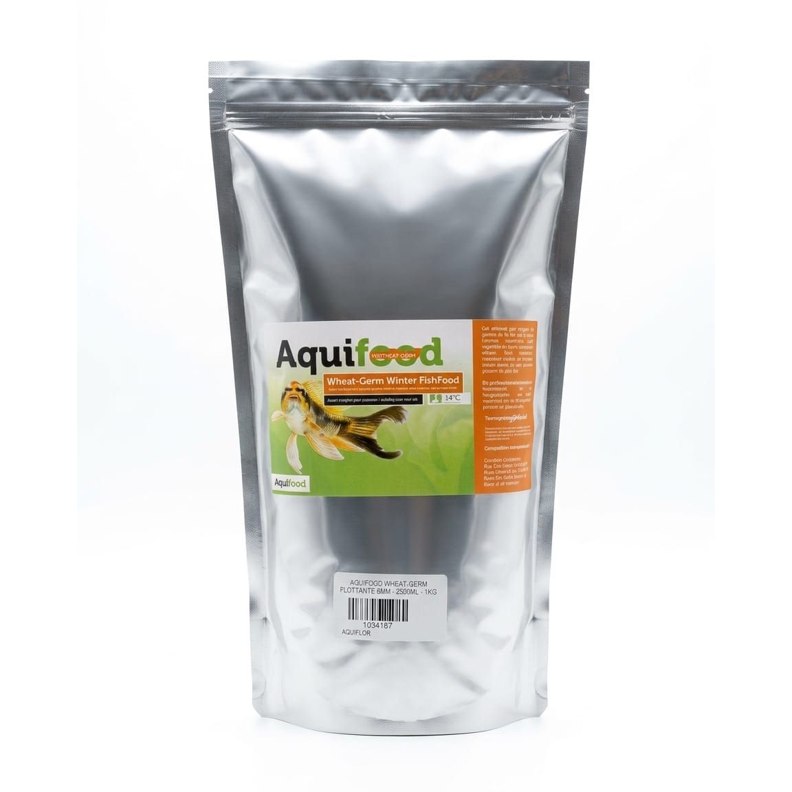 Sachet Aquifood Wheat Germ 3 mm de 1 kg, vue de face