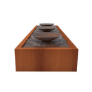 Foudebassin.com Tables d'eau Table d'eau avec 3 bols d'eau en acier corten 400 x 100 x 40CM CBS3