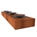 Foudebassin.com Tables d'eau Table d'eau avec 4 bols d'eau en acier corten 500 x 100 x 40CM CBS2