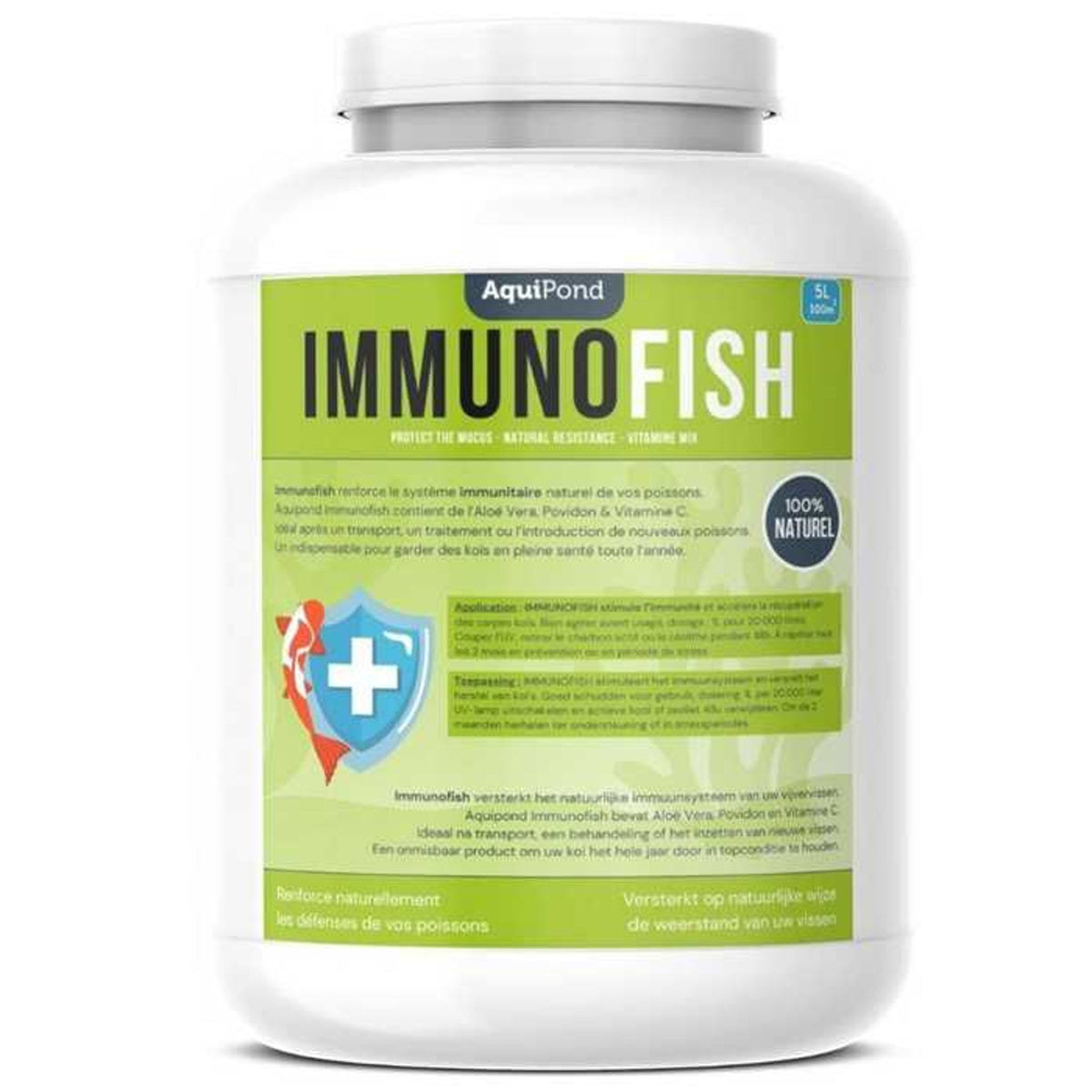 Aquipond Immunofish 5 L – Cuidado preventivo do muco das carpas koi (100 m³)