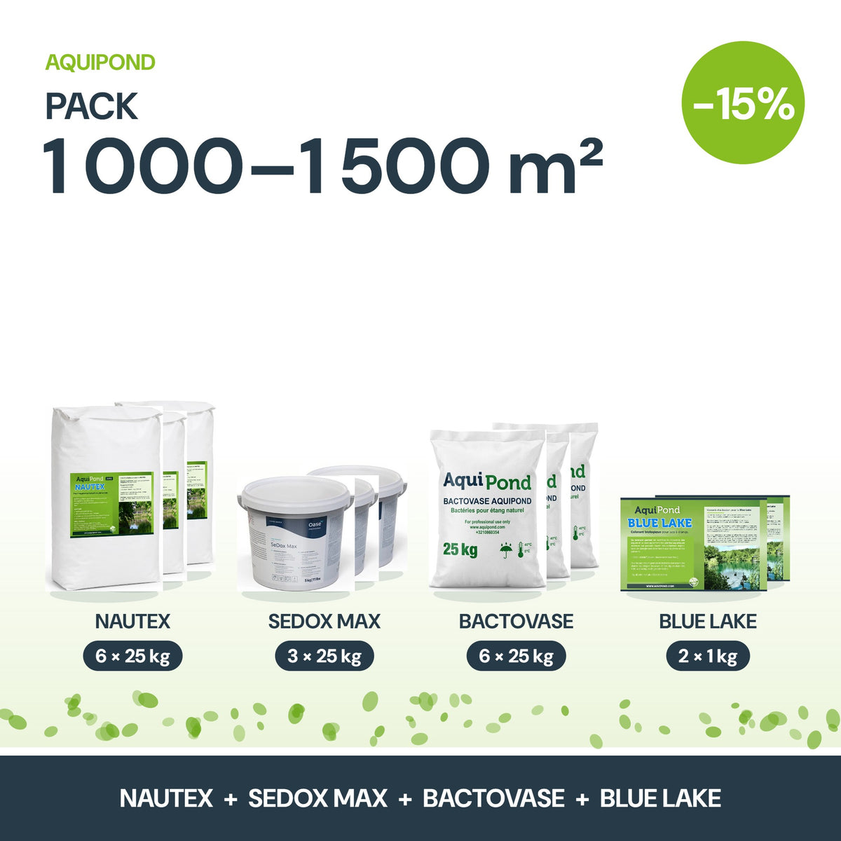 Pack lentilles d'eau Aquipond – 1 000 à 1 500 m²