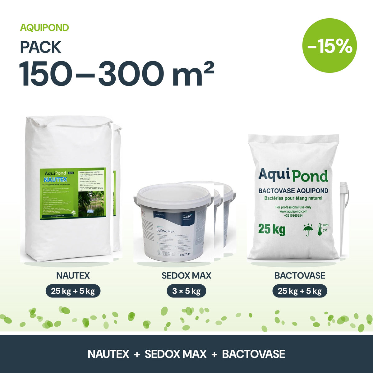 Pack lentilles d'eau Aquipond – 150 à 300 m²