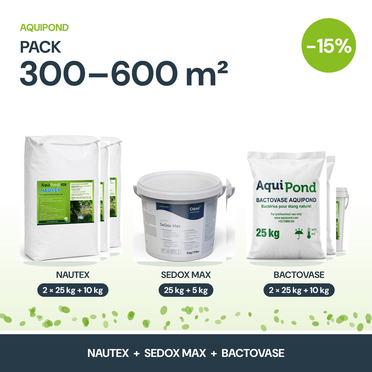 Pack lentilles d'eau Aquipond – 300 à 600 m²