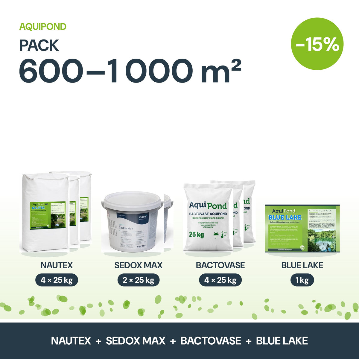 Pack lentilles d'eau Aquipond – 600 à 1 000 m²