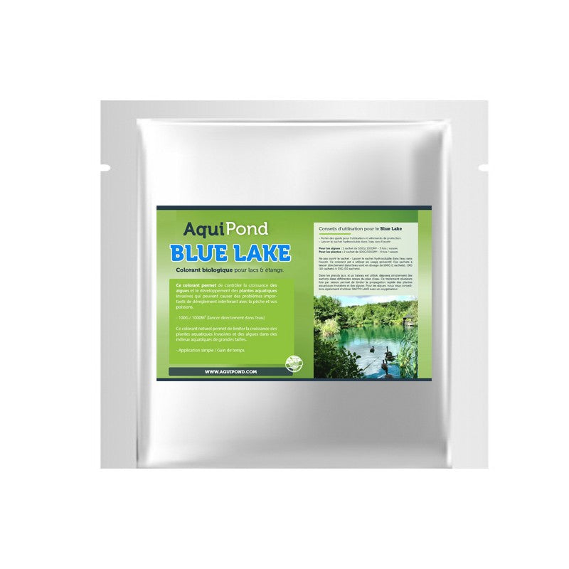 Aquipond Blue Lake 10 - Corante natural - Combate algas e plantas invasivas - 100G